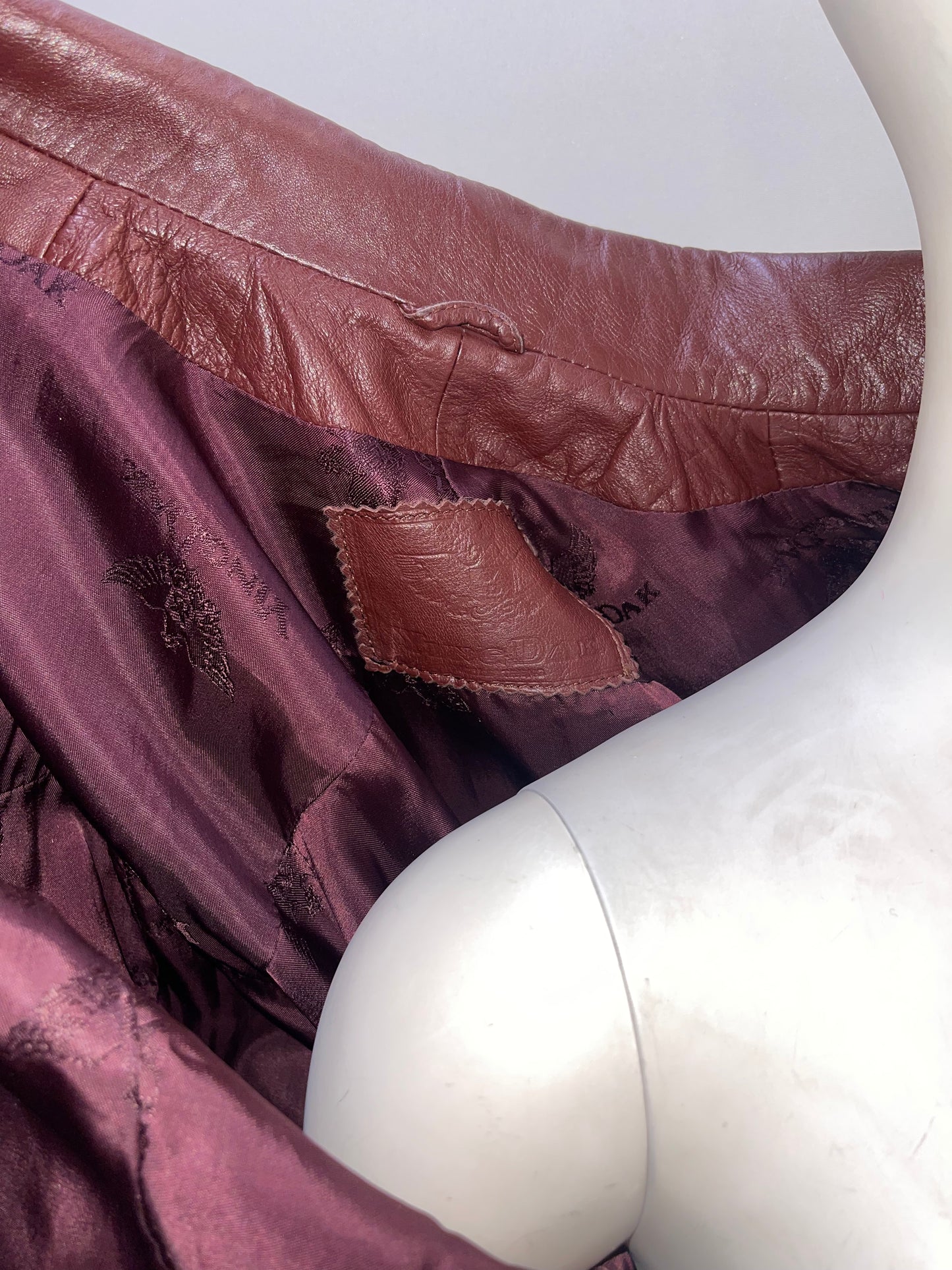 YingDak Burgundy Leather Jacket