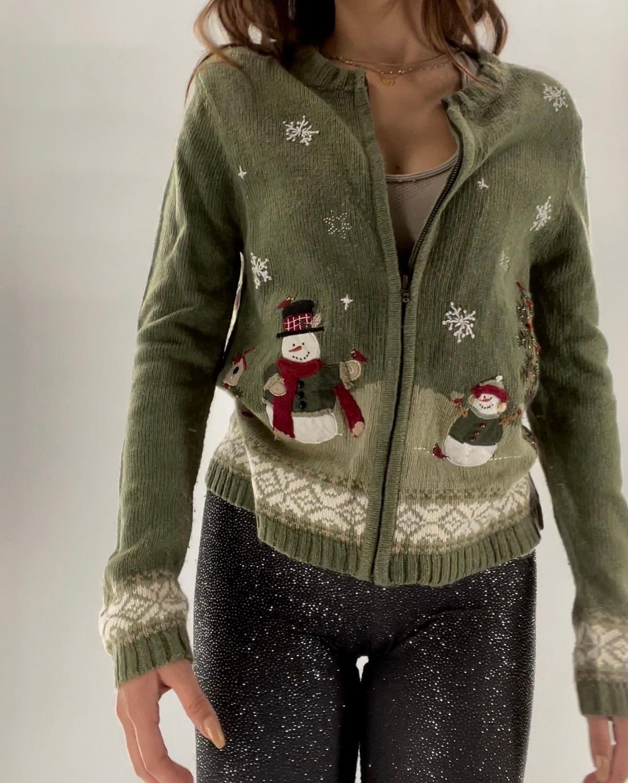 Urban Outfitters Sage Green Christmas/Holiday Sweater (S)