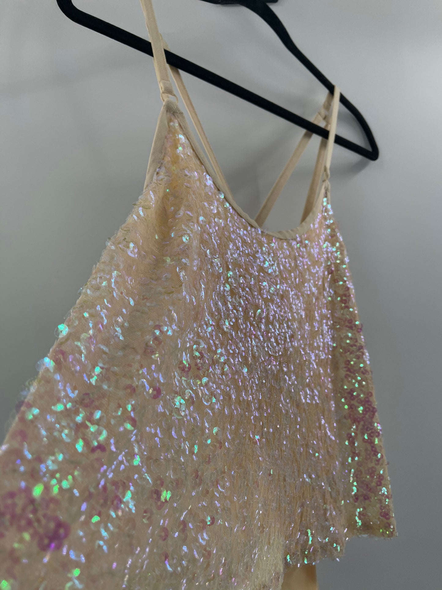 Free People Holographic Sequin Bodysuit (L)