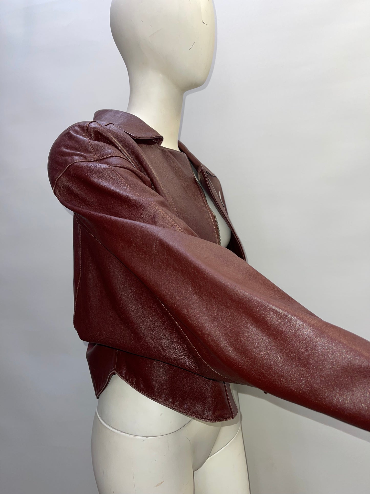 YingDak Burgundy Leather Jacket