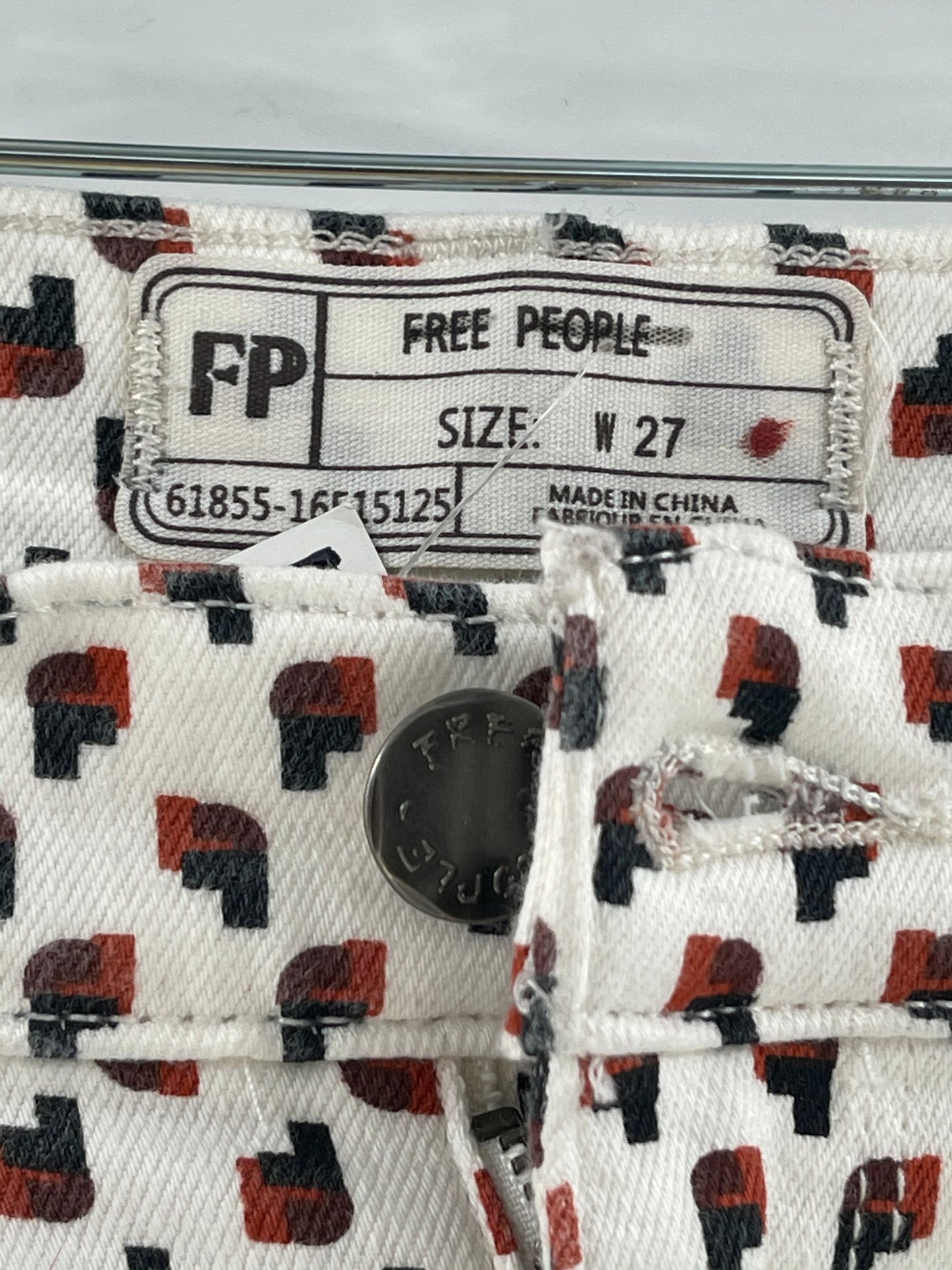 Free People Patterned Graphic Pants (Size W 27)
