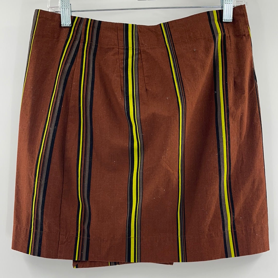 Free People Vertical Stripe Mini Button Up Mini Skirt (Size 1)