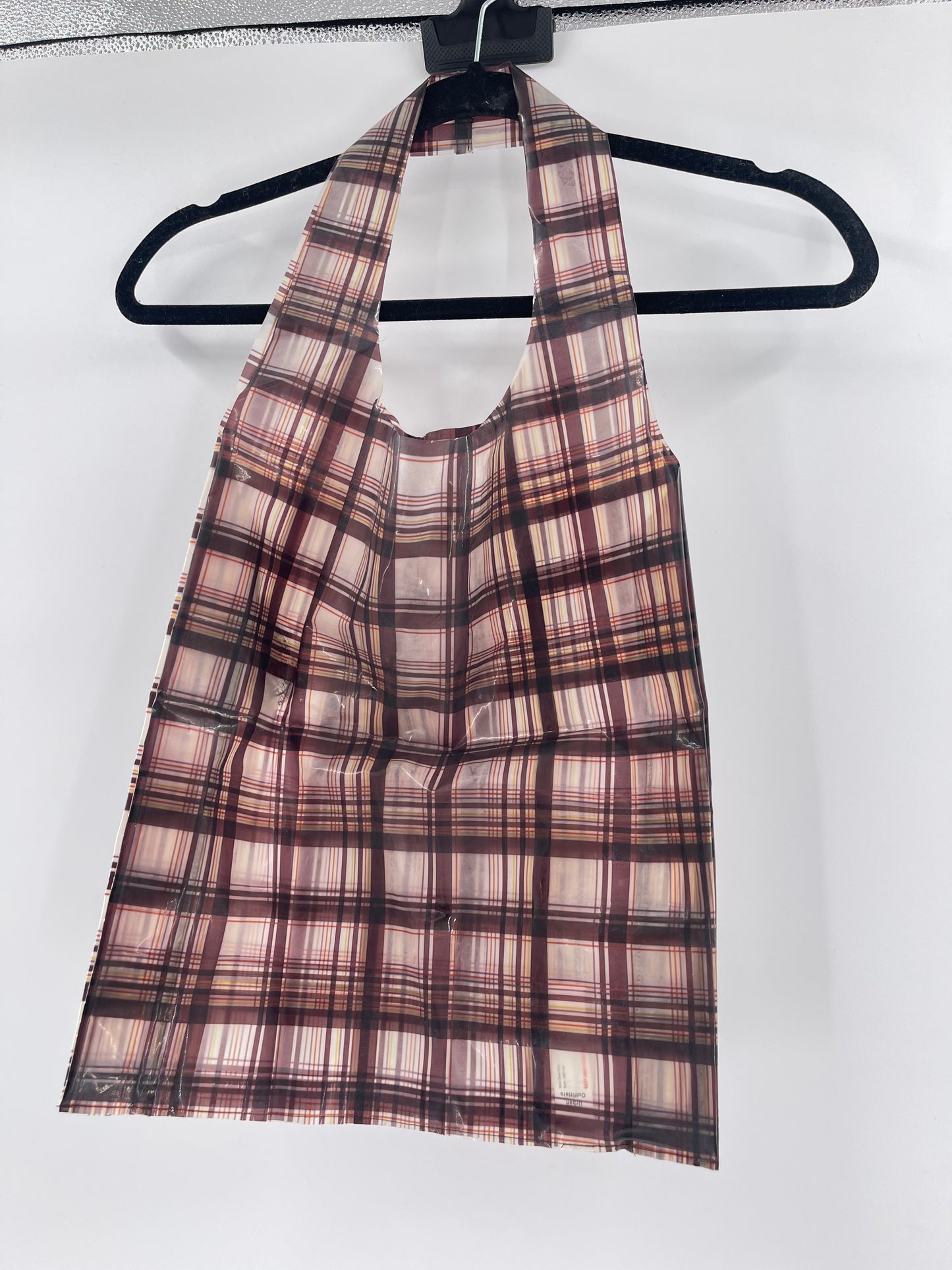 Urban Outfitters plastic plaid tote bag