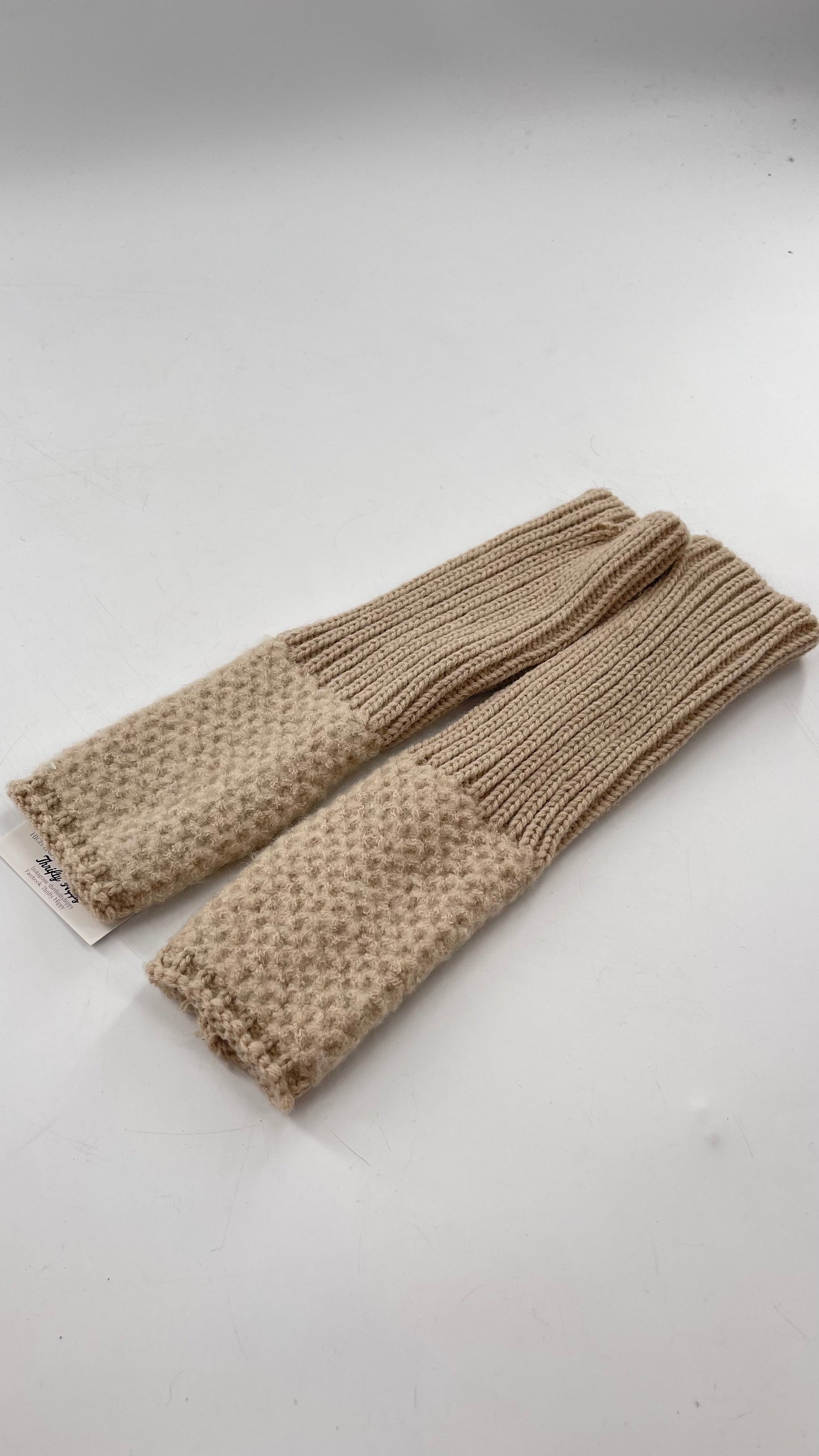 Free People Tan Knit Arm Warmer with Thumb Holes