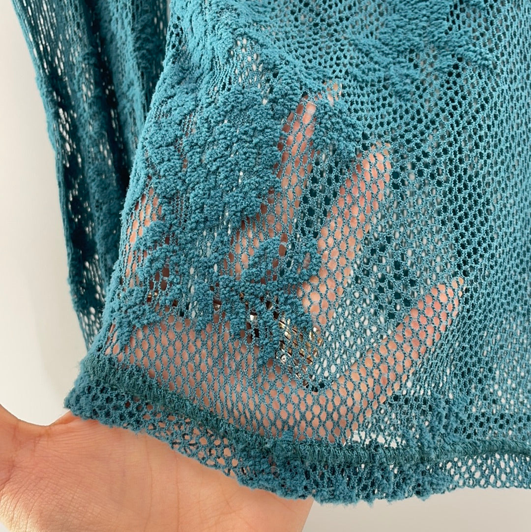 Intimately Free People Teal Lace Top (XS)