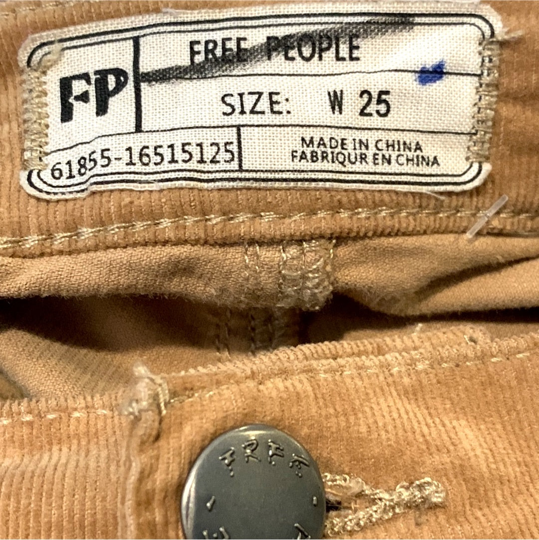 Free People Corduroy Skinny Jeans (Size W 25)