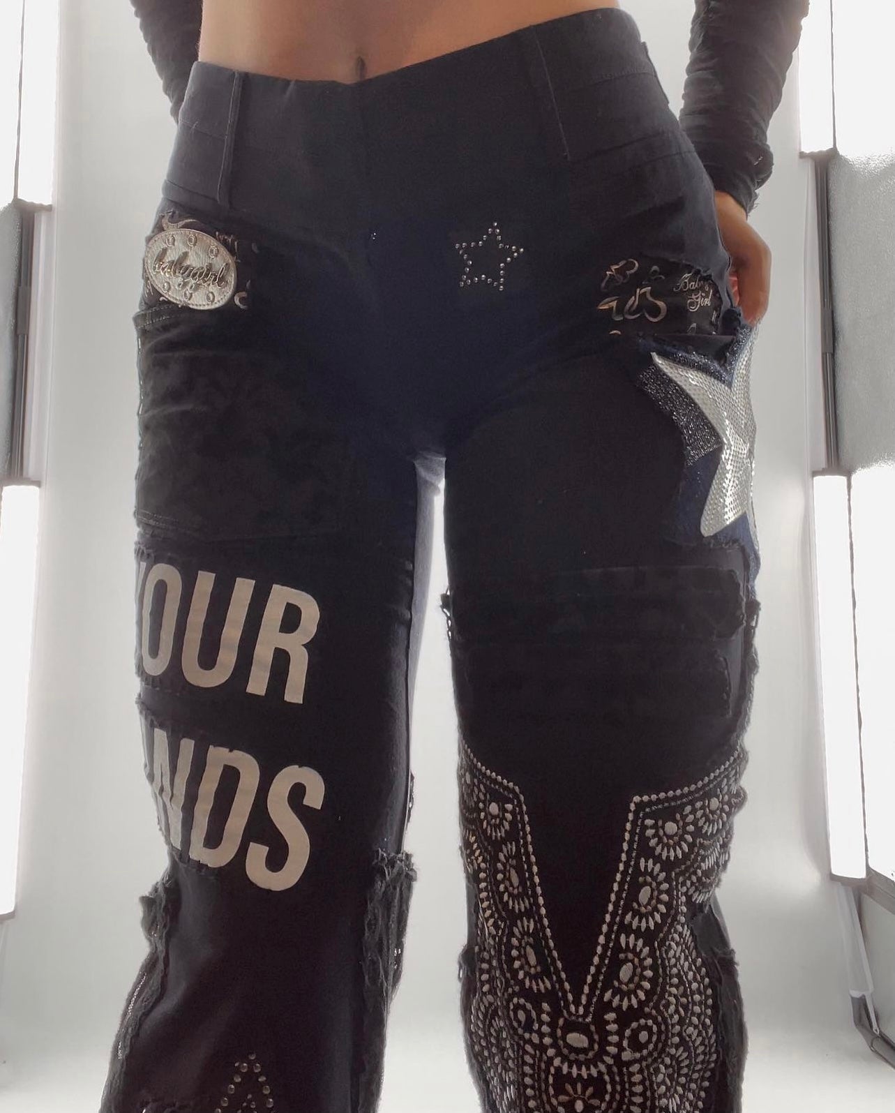 Custom - Handmade Patchwork Embroidered Flares (S)