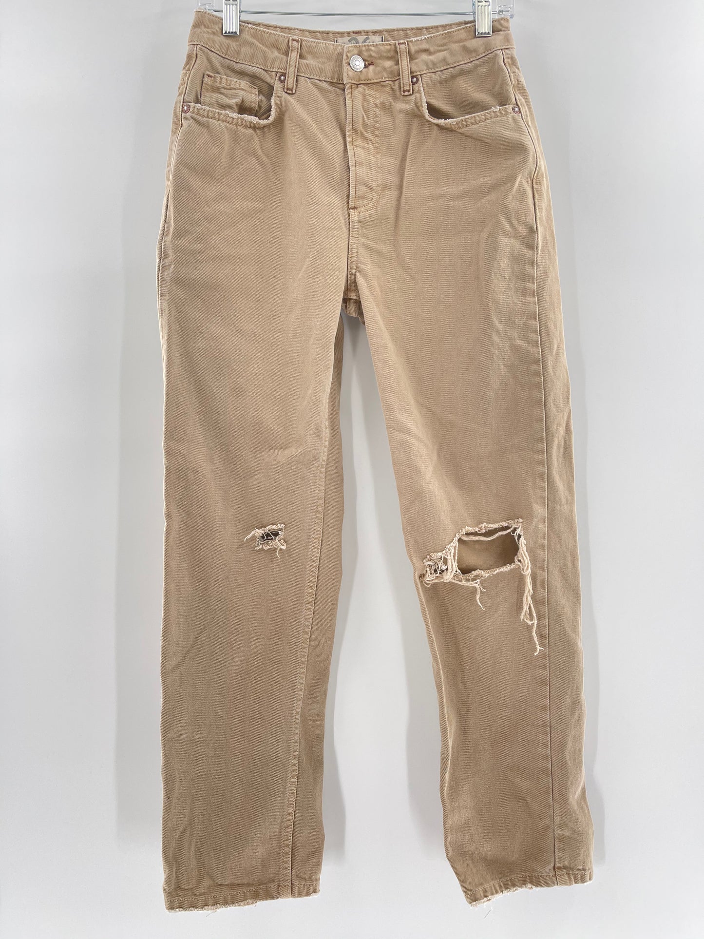 Free People Beige Ripped Jeans (size 26)