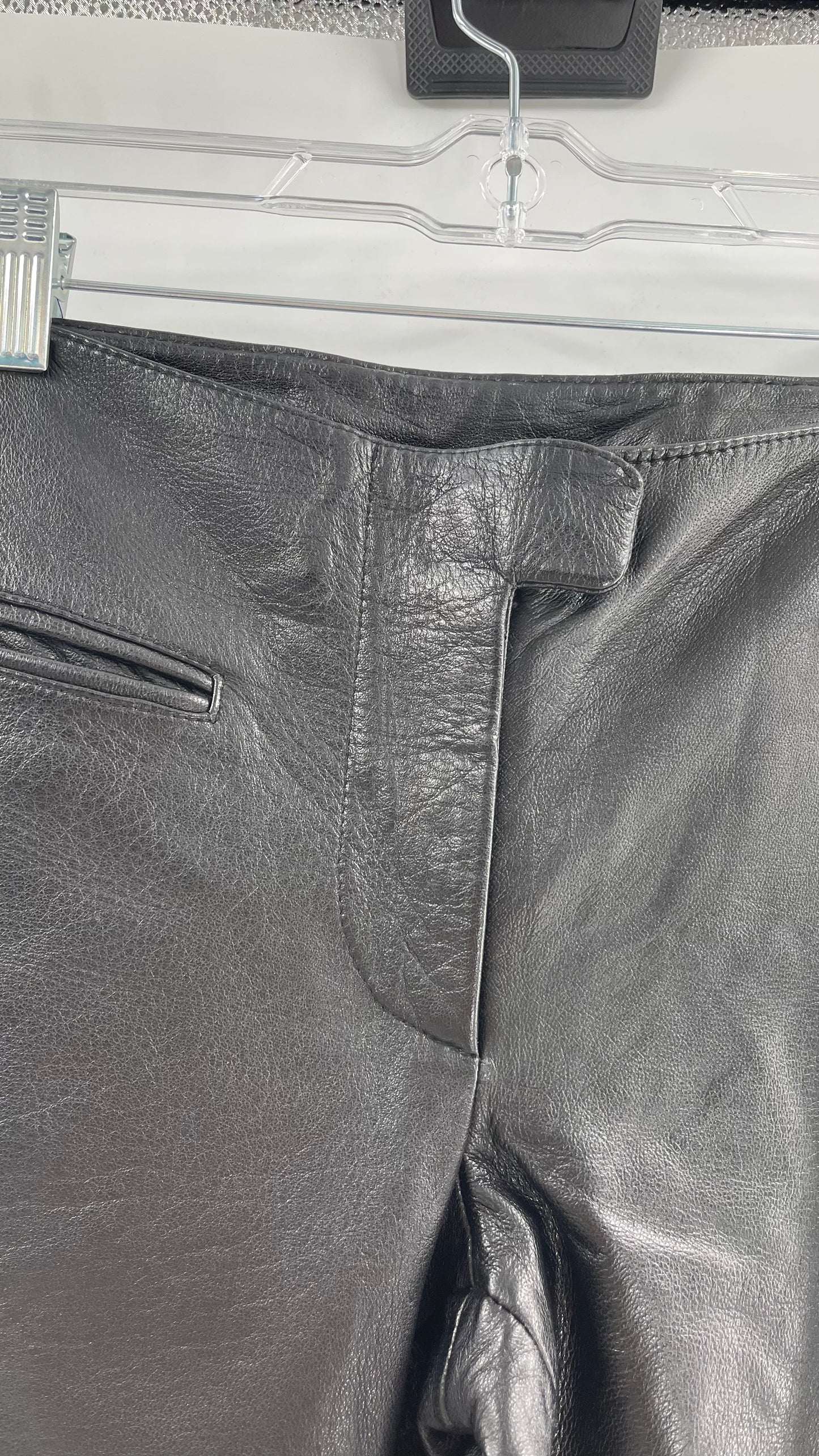 Vintage Márcia Italian Lamb Leather Kick Flare Trouser Pants (00)