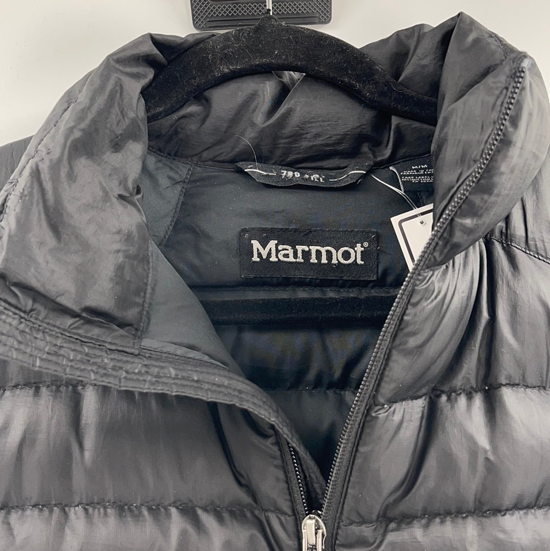 Marmot Black Puffer Jacket Front Zipper (Size M)