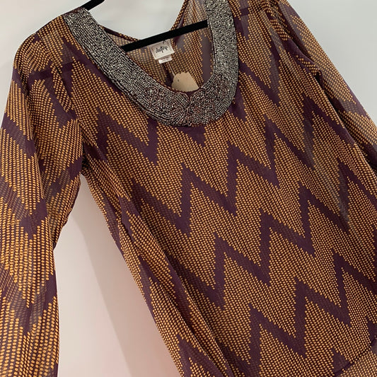 DayTrip Embellished Chevron Blouse (M)