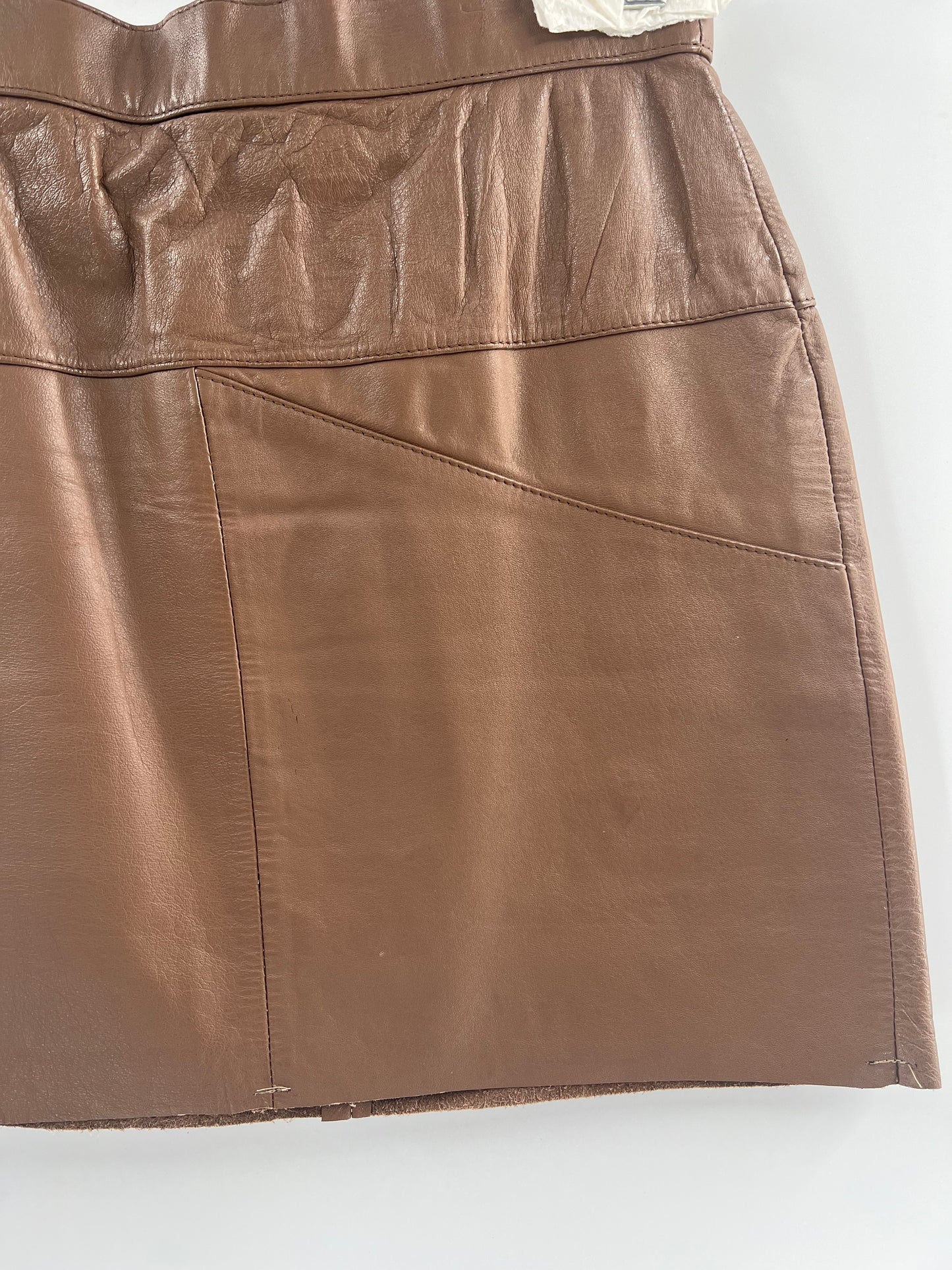 Urban Outfitters Brown Leather Mini Skirt (Sz 5/6)
