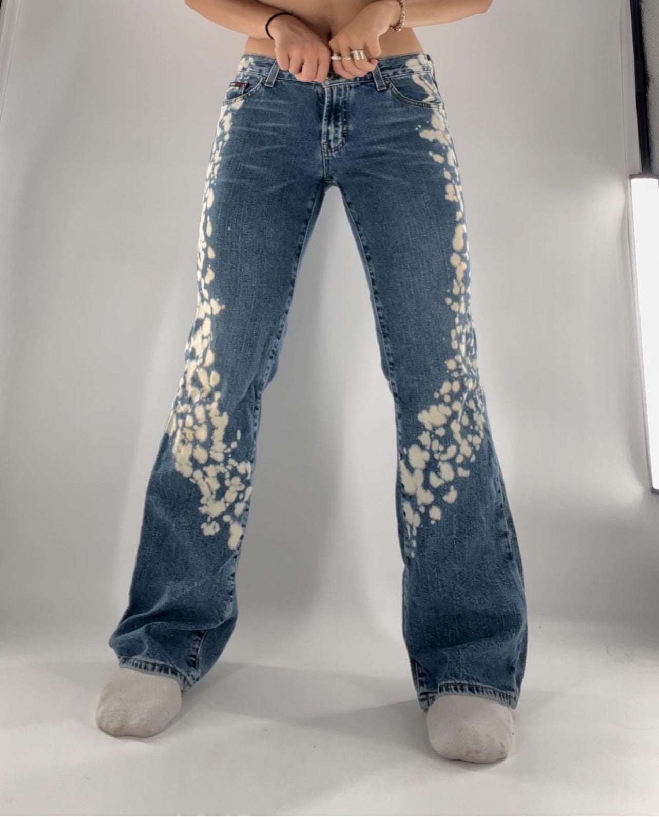 Vintage, Bleached Tommy Jeans (Sz 4)