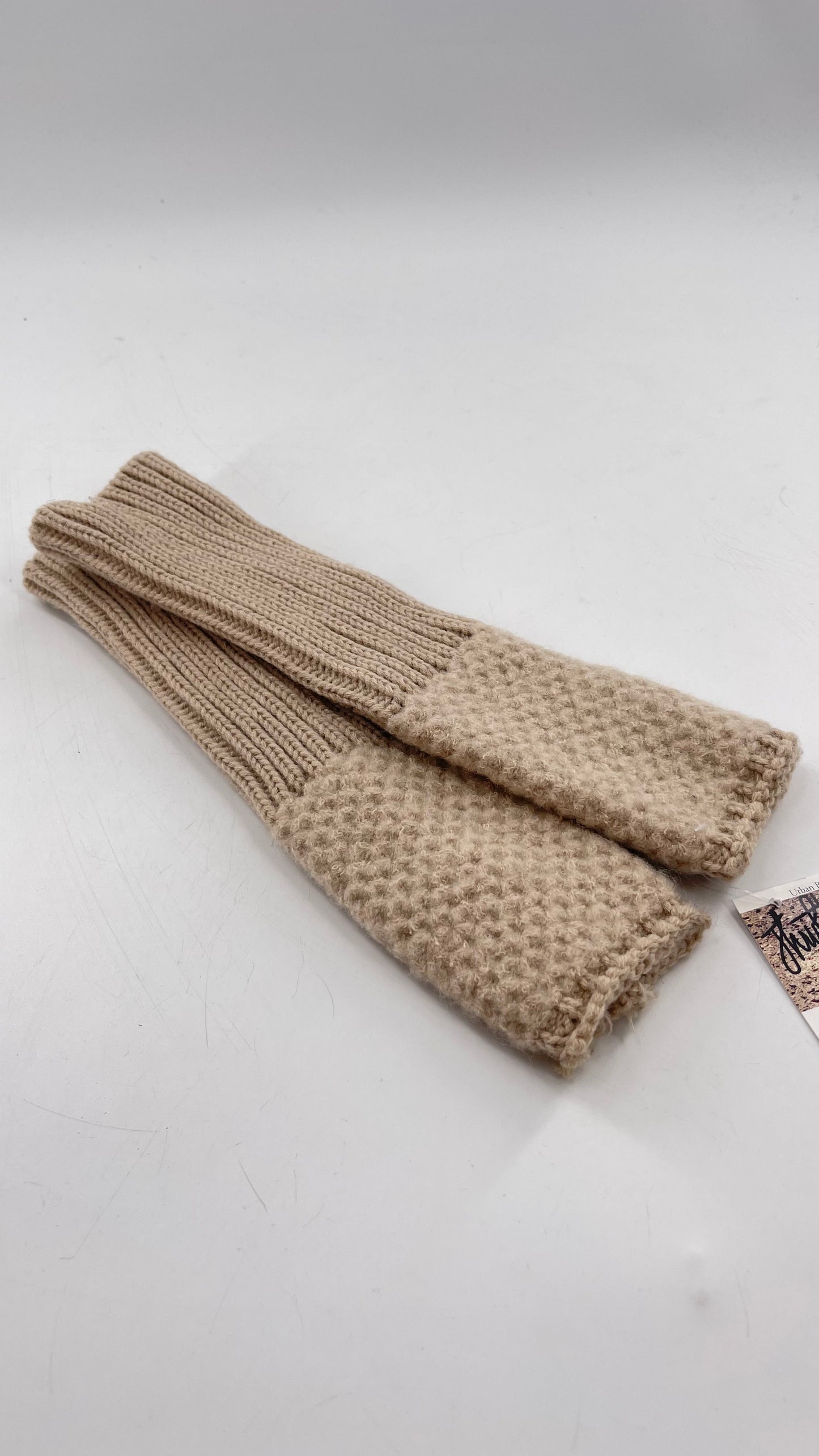 Free People Tan Knit Arm Warmer with Thumb Holes