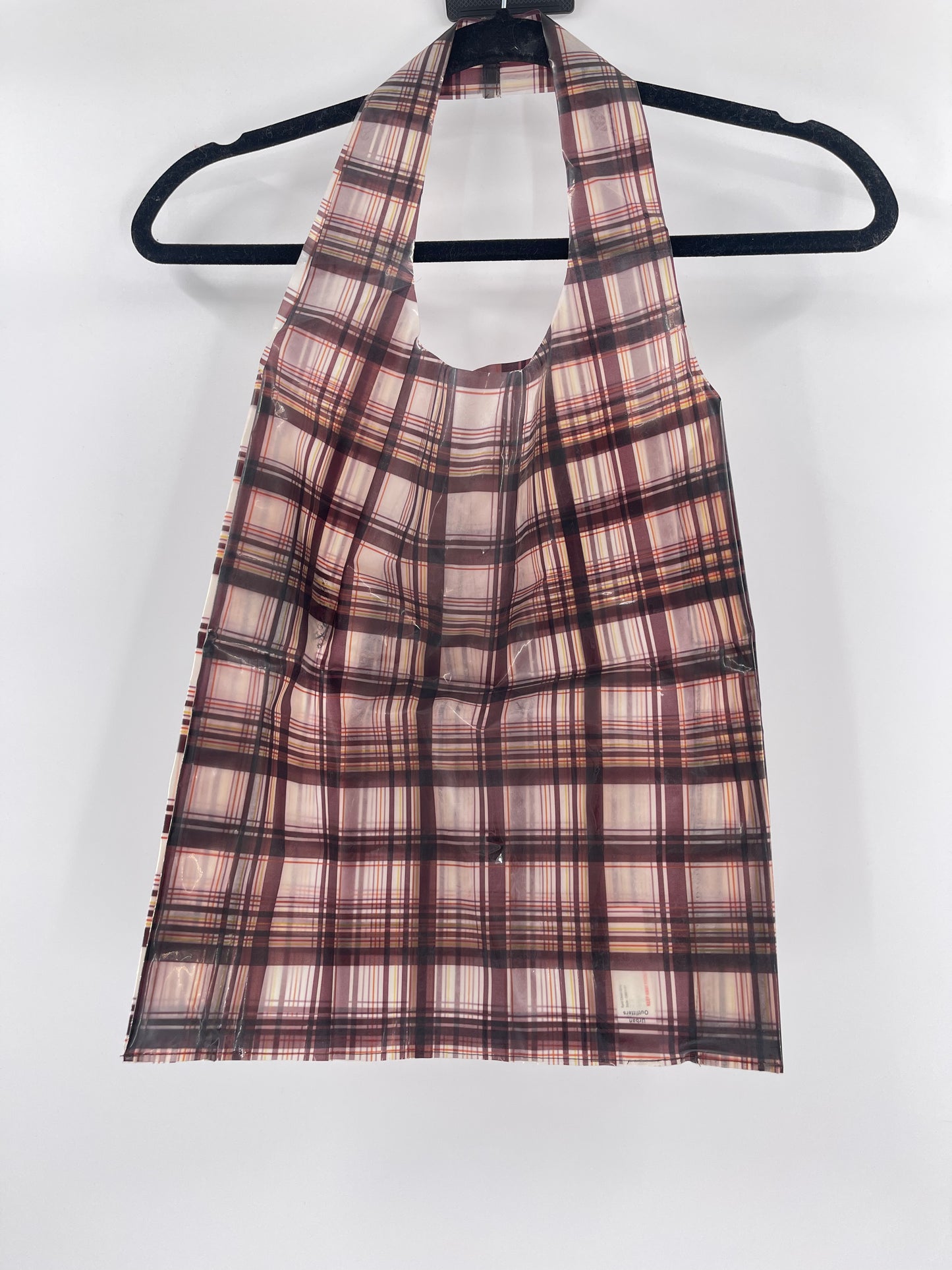 Urban Outfitters plastic plaid tote bag