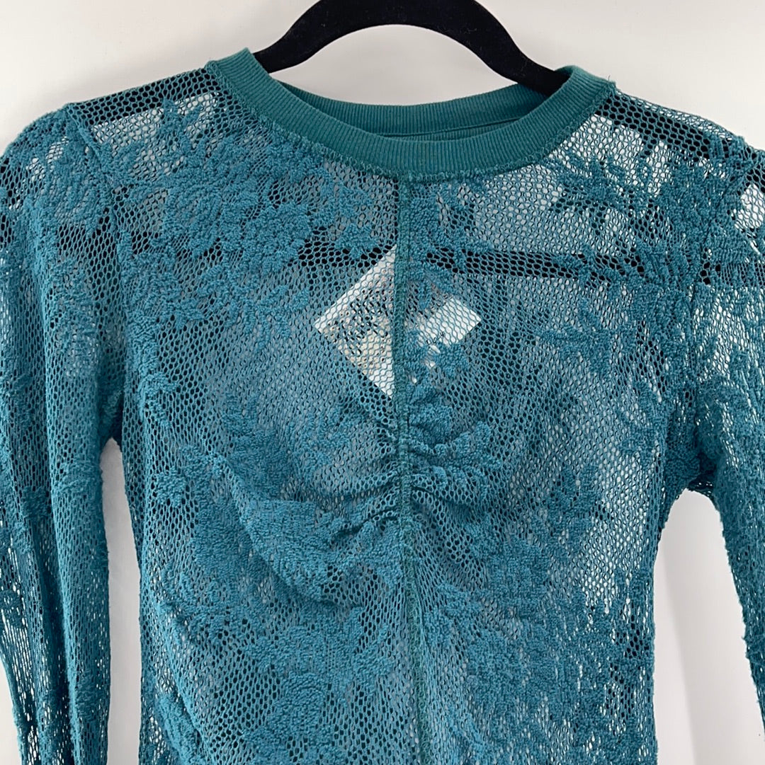 Intimately Free People Teal Lace Top (XS)