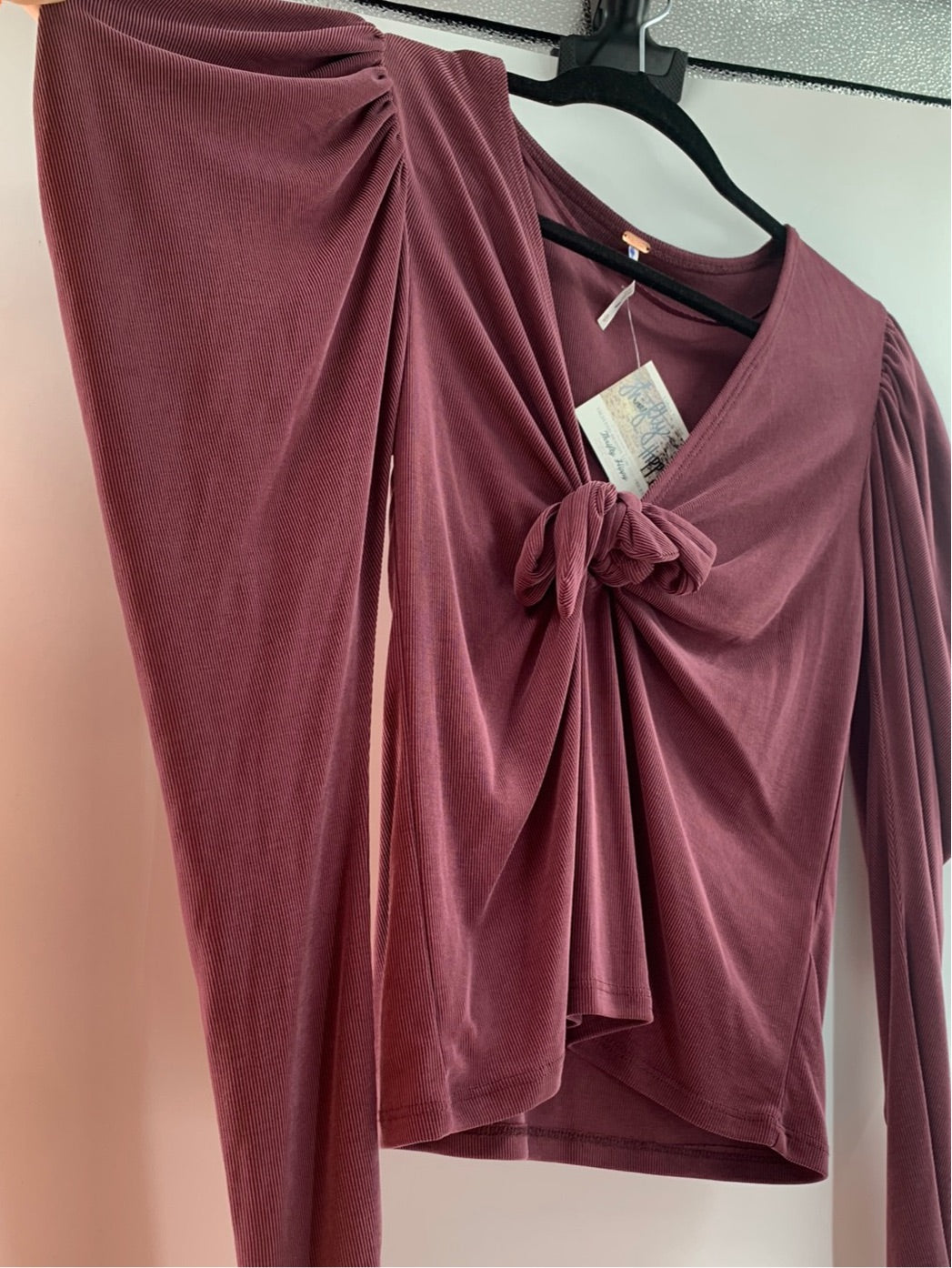 Free People Burgundy Knit Long Sleeve (S)