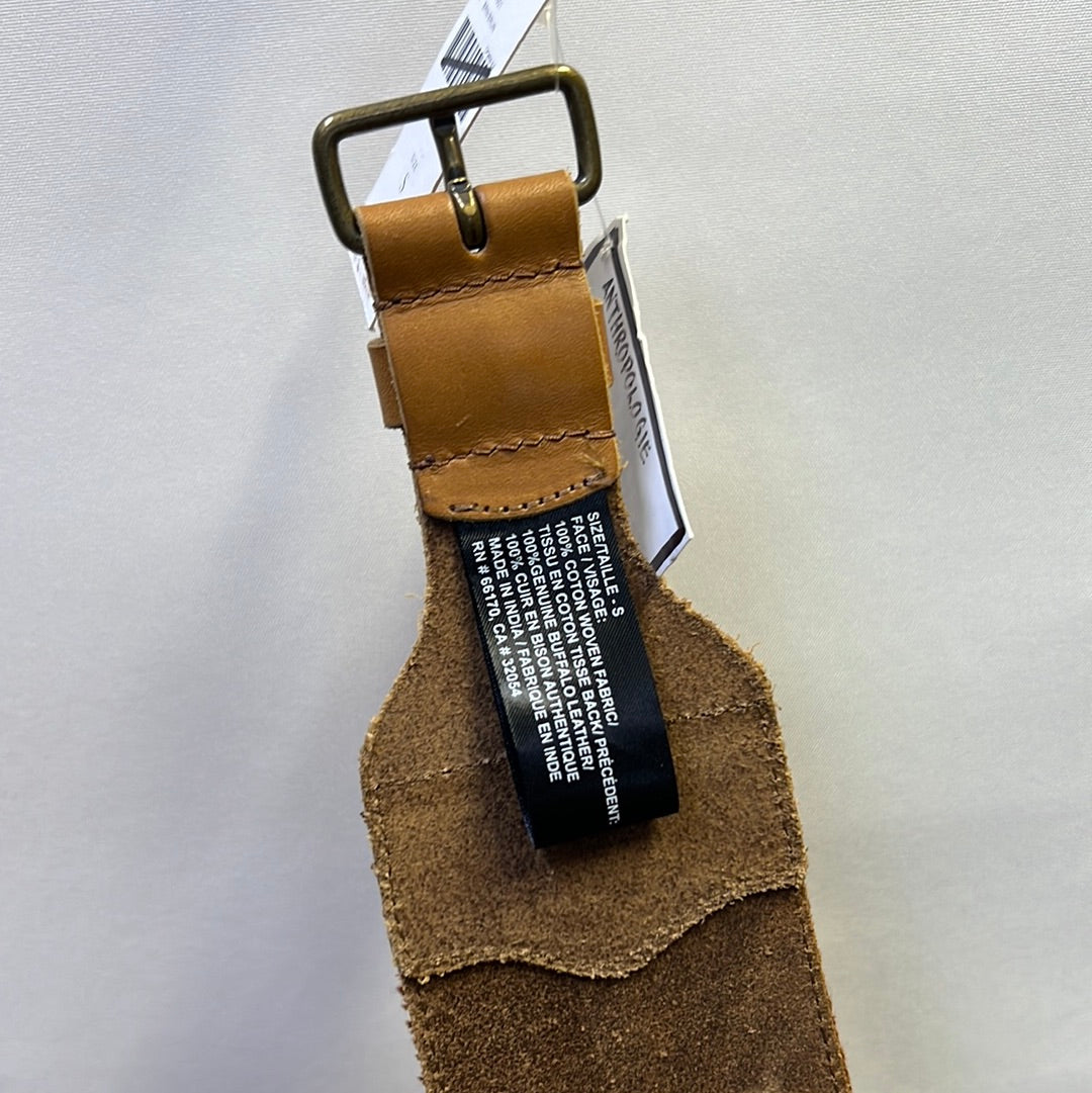 Anthropologie Cotton Buffalo Leather Beaded Belt S