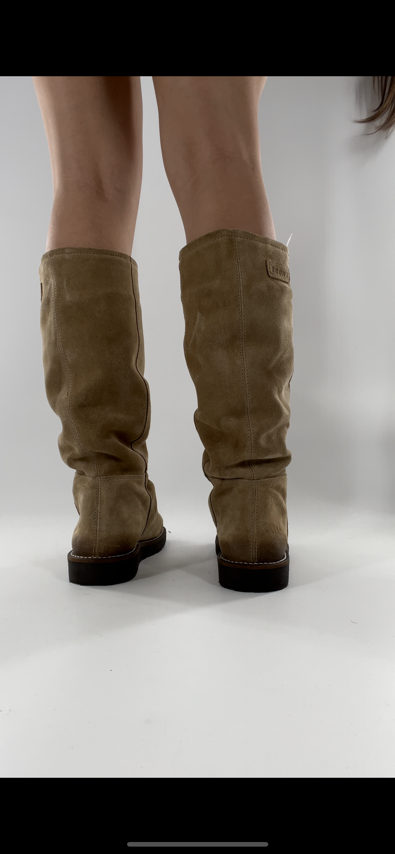 BRONX SO TODAY - Suede Shearling Inside Light Beige Knee High Boots - Size 39