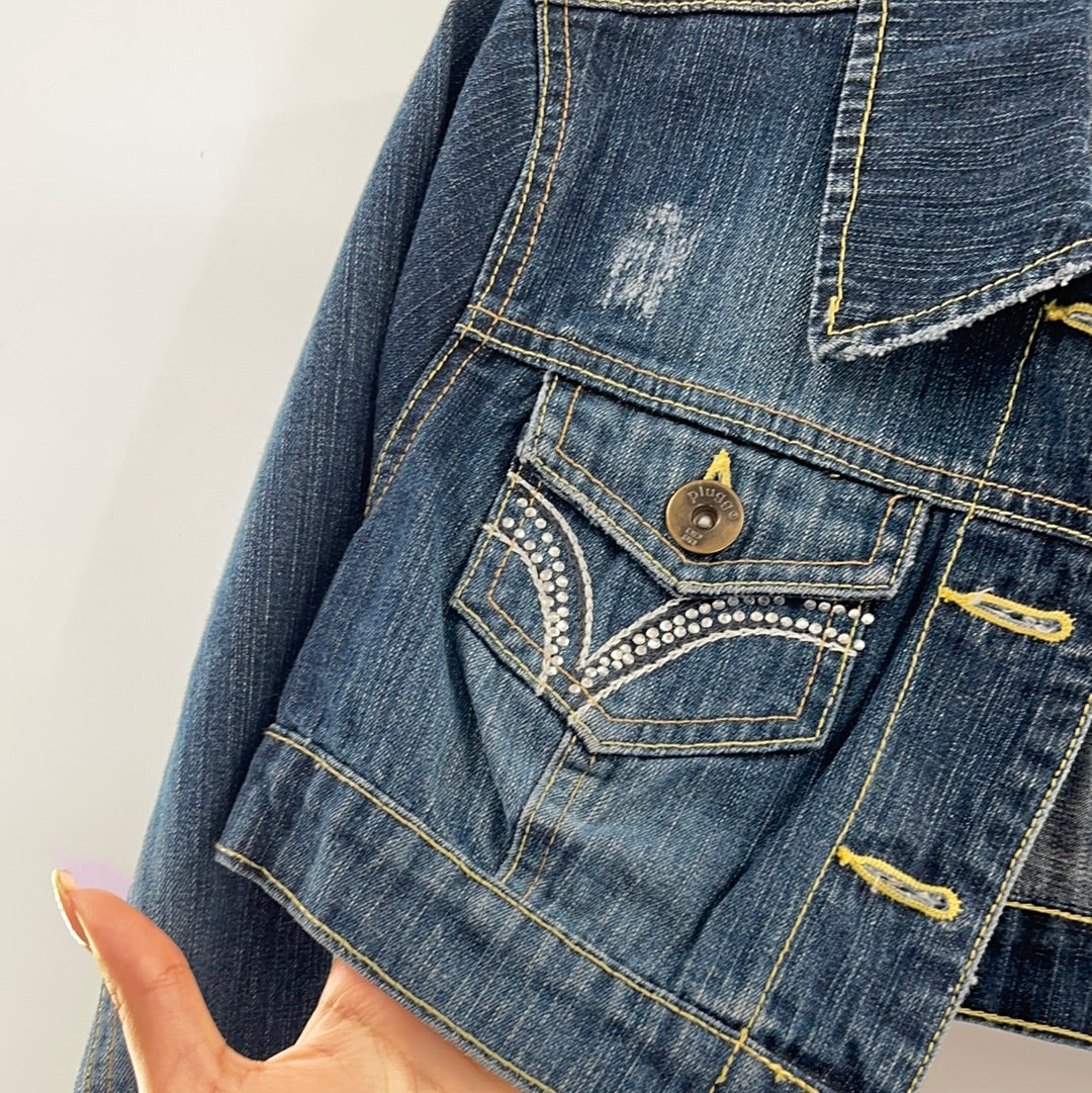 The Thrifty Hippy Store Plugg Ultra Cropped Denim Jacket (M)