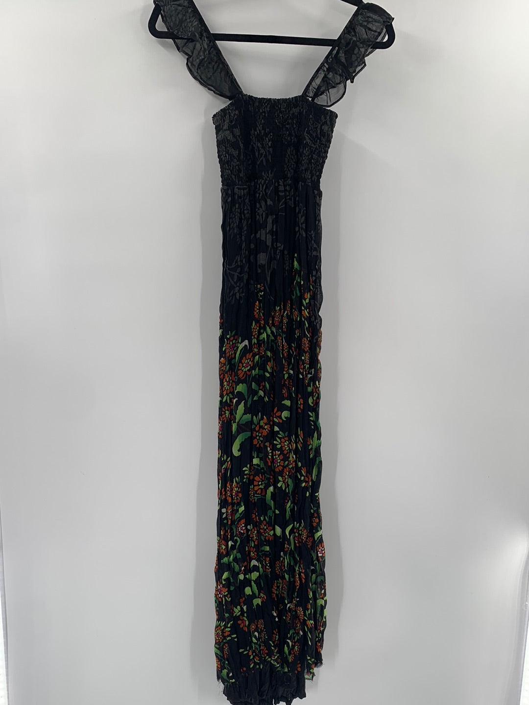 Smocked Black Contrast Maxi (XS)