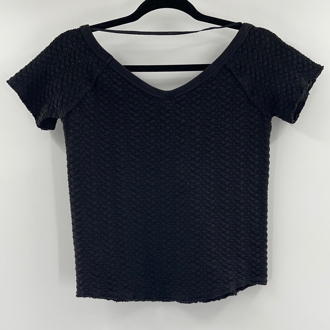 Free People Black Knit T shirt (M)