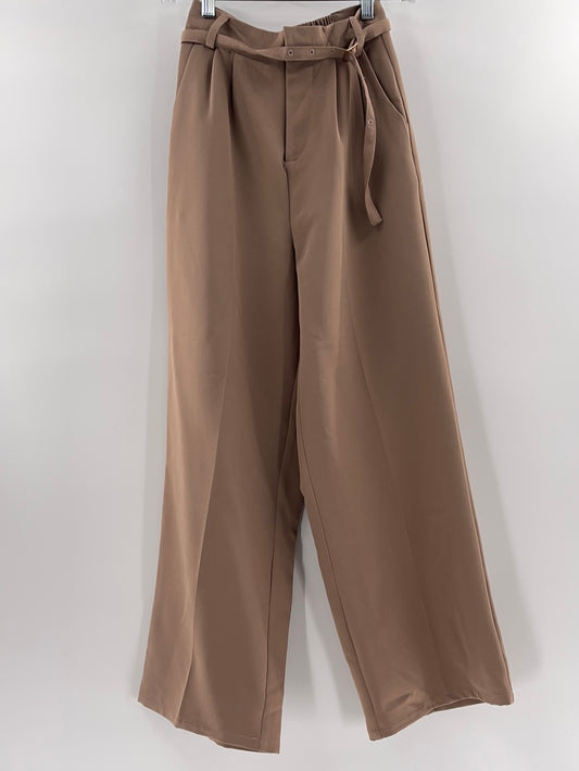 Kobe Lettuce Wide Leg Pants [Dusty Mauve] (Size XS)