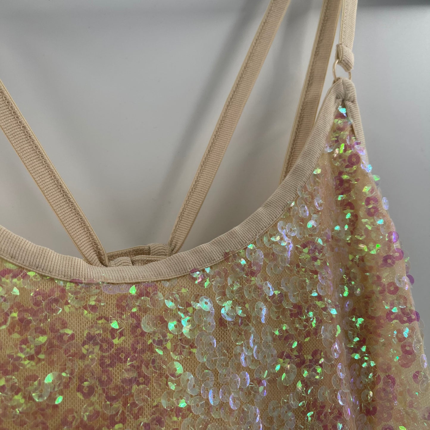 Free People Holographic Sequin Bodysuit (L)