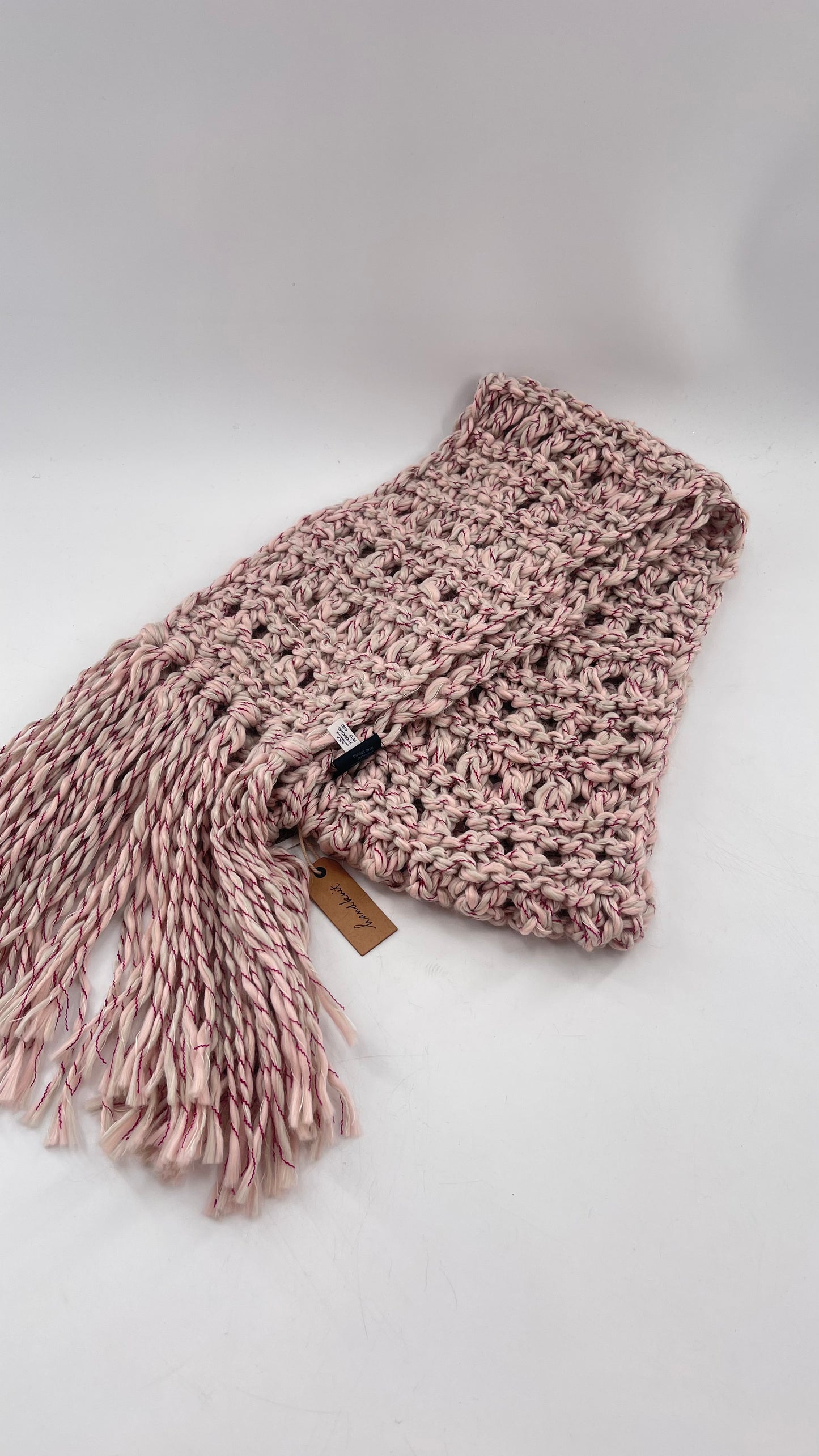 Beige/Pink/Maroon HandKnit Scarf