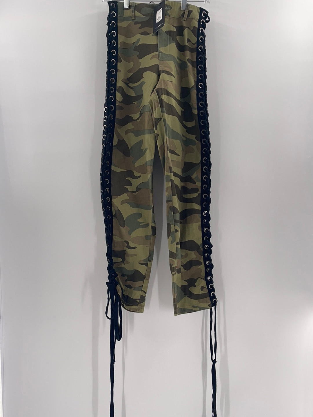 Fashion Nova Lace Up the Camo Cargo Pants Olive