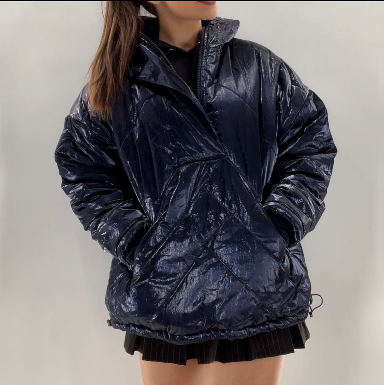 Free People Navy Blue Puffer (Medium)