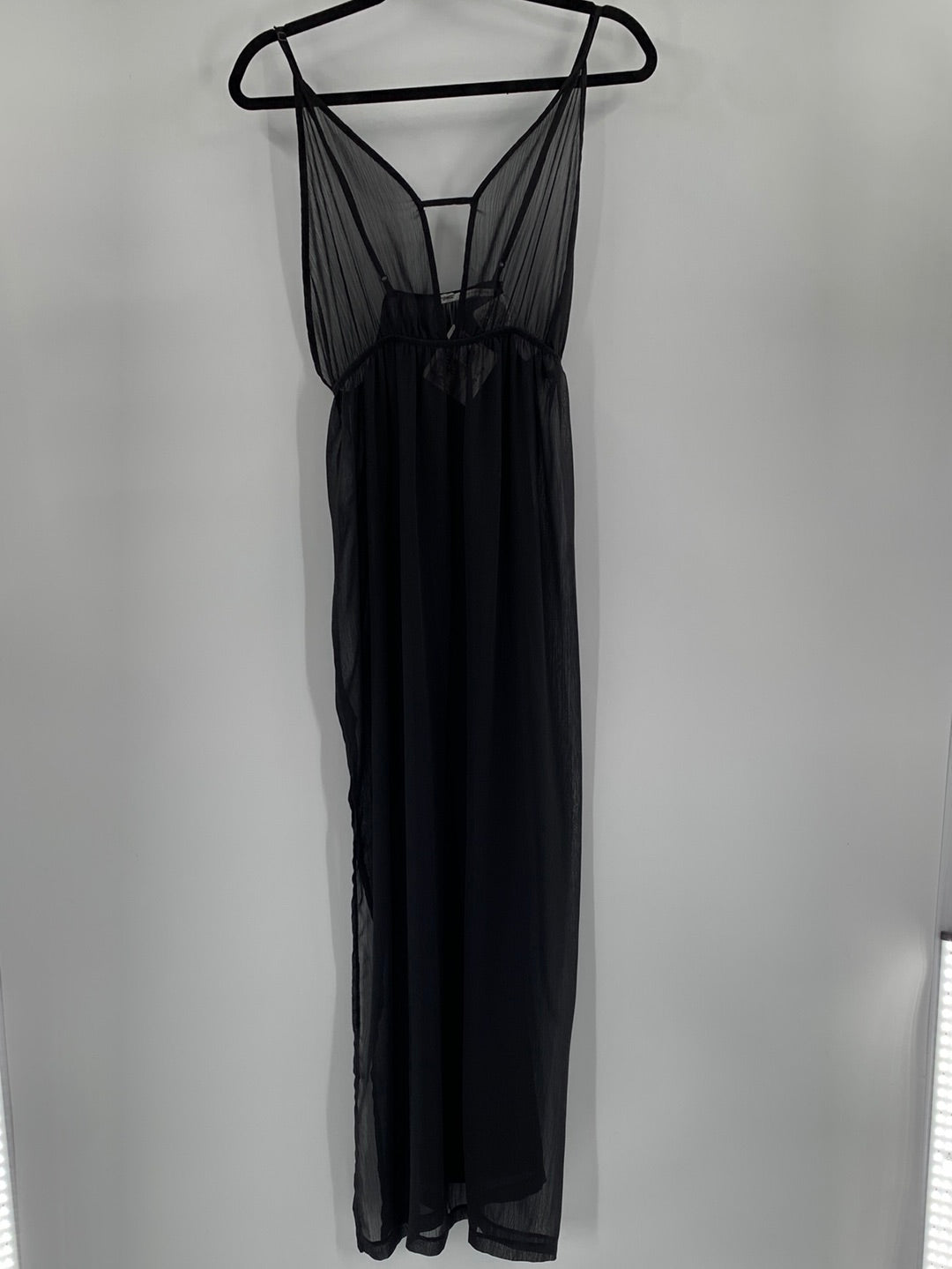 Out From Under -  Black Mesh Maxi Dress (Size Small)