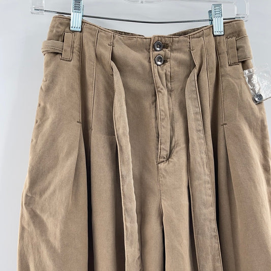 Free People Pleated with Belt Wide Leg Pants (Size 0) *veeery soft*