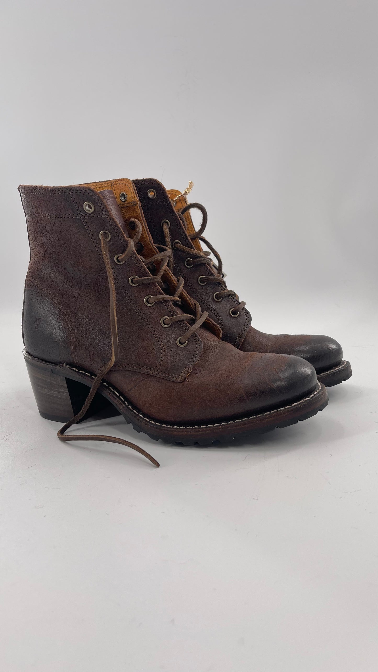 Frye Sabrina 6G Lace Up in Dark Brown (9)