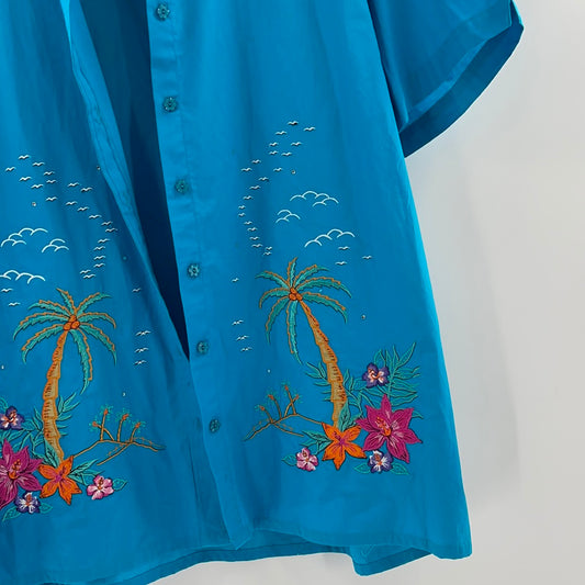 Vintage Embroidered Button Up (XXL)