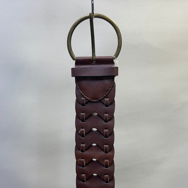Brown Overlapping Gold Hoop Belt