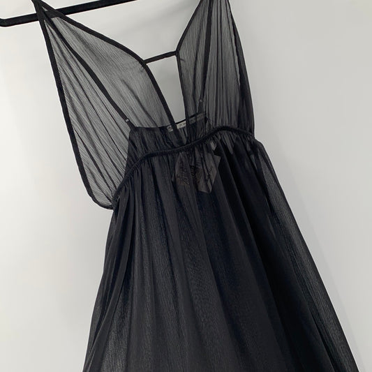 Out From Under -  Black Mesh Maxi Dress (Size Small)