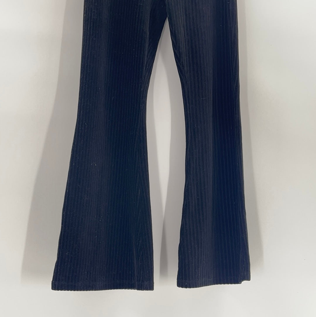 Black Elastic Waist Urban Outfitters Ribbed Velvet / Corduroy Pants (Size Small)