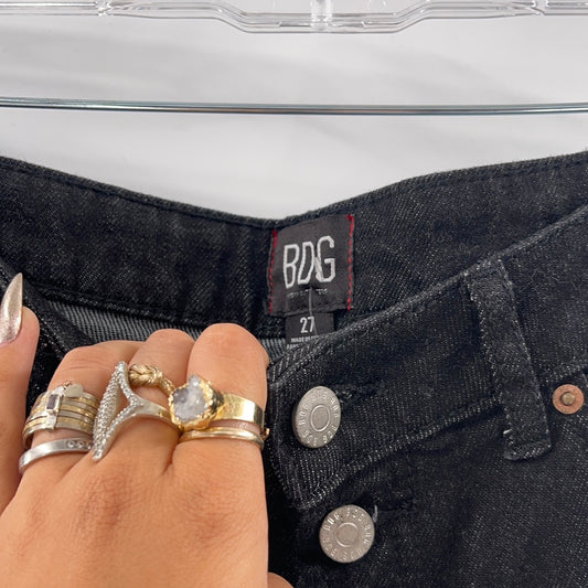BDG Multiple Button Up Black Jeans (Size 27)