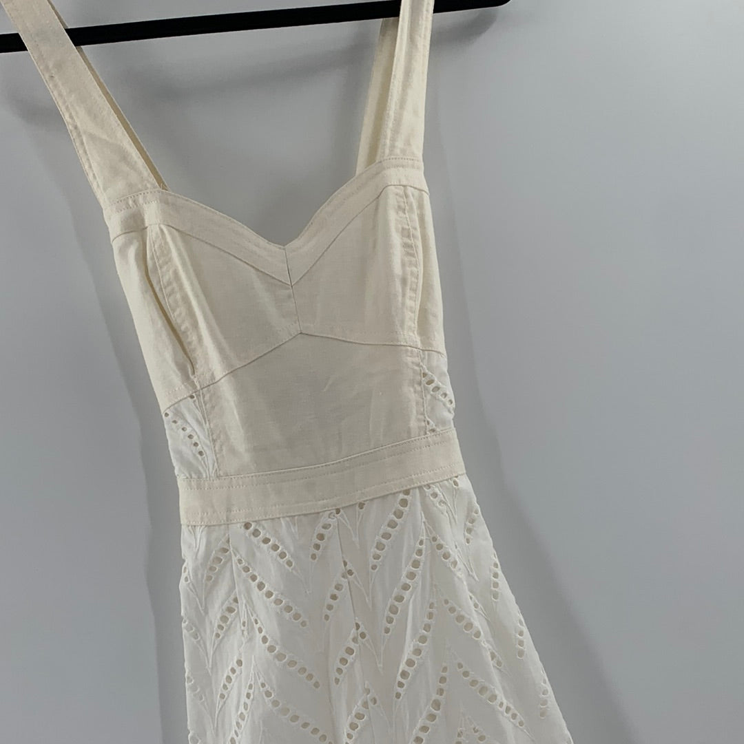 Anthropologie- Ettitwa - Off White Strapless  Eyelet Jumpsuit- ( Size 4)