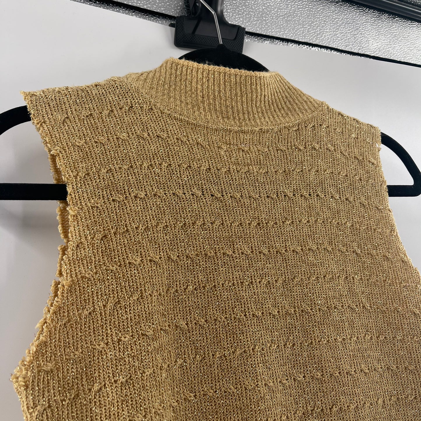 Urban Outfitters Gold Glitter Knit Tank (M)