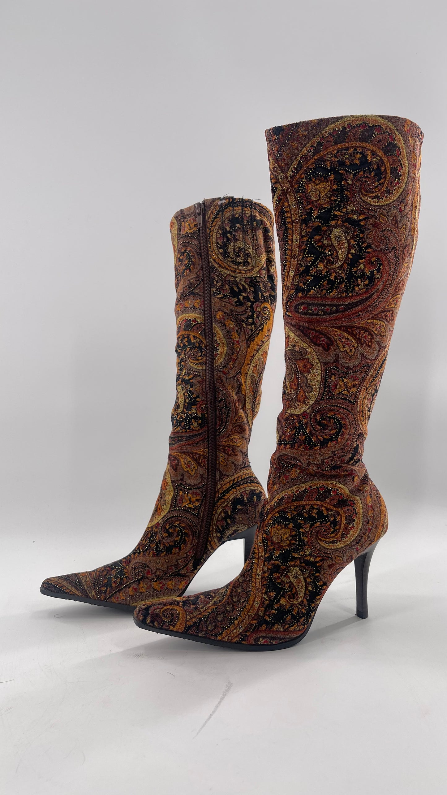Knee High Tapestry Boots (6.5)