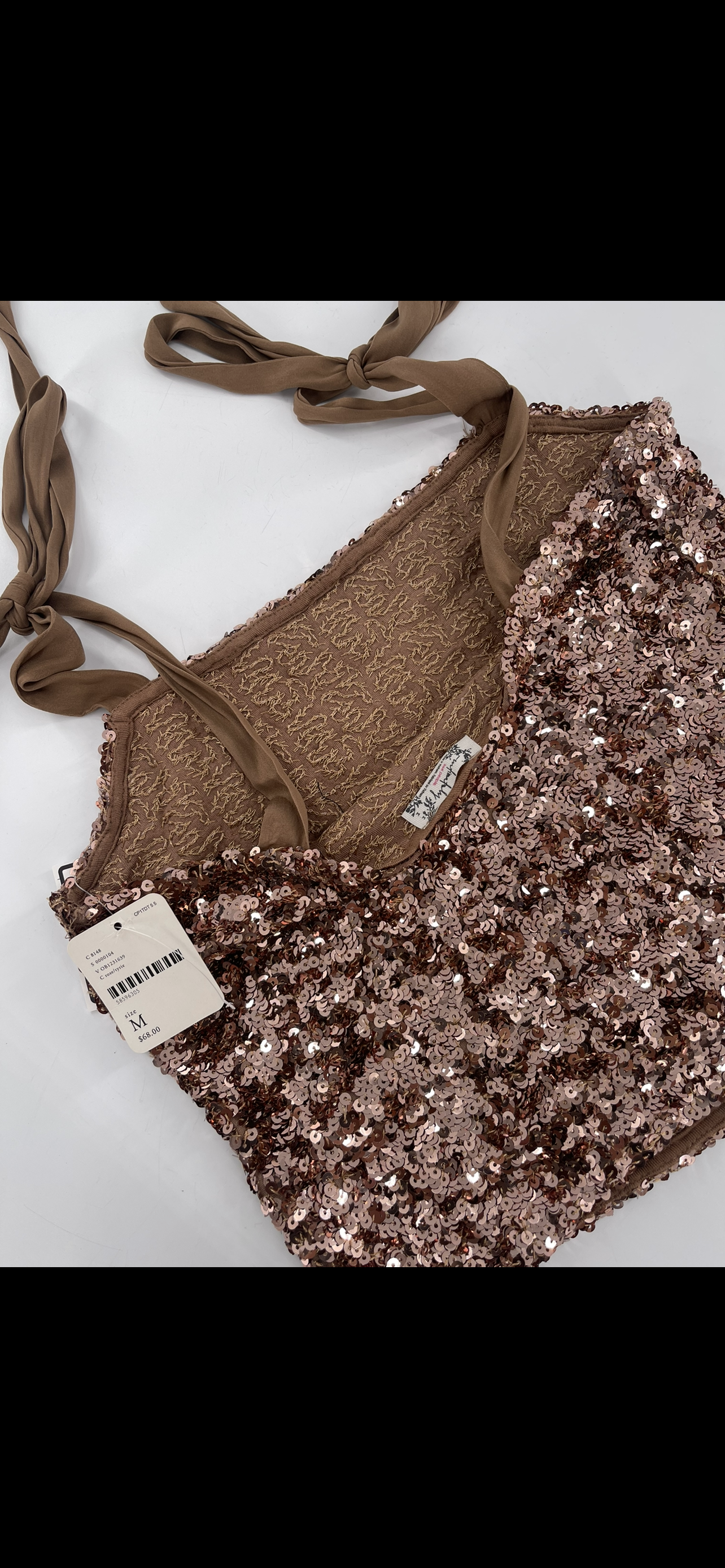 Intimately Free People brown sequin tank