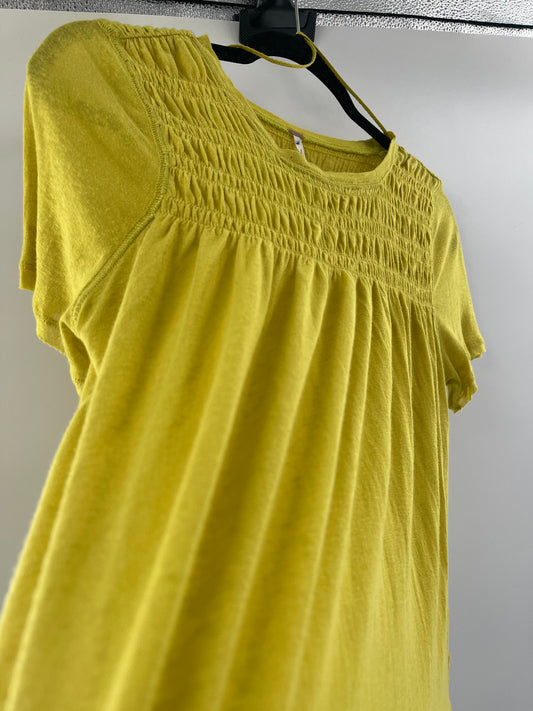 Free People Chartreuse Yellow Short Sleeve (XS)