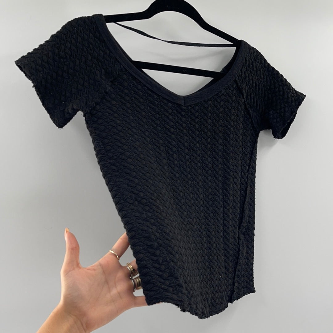 Free People Black Knit T shirt (M)