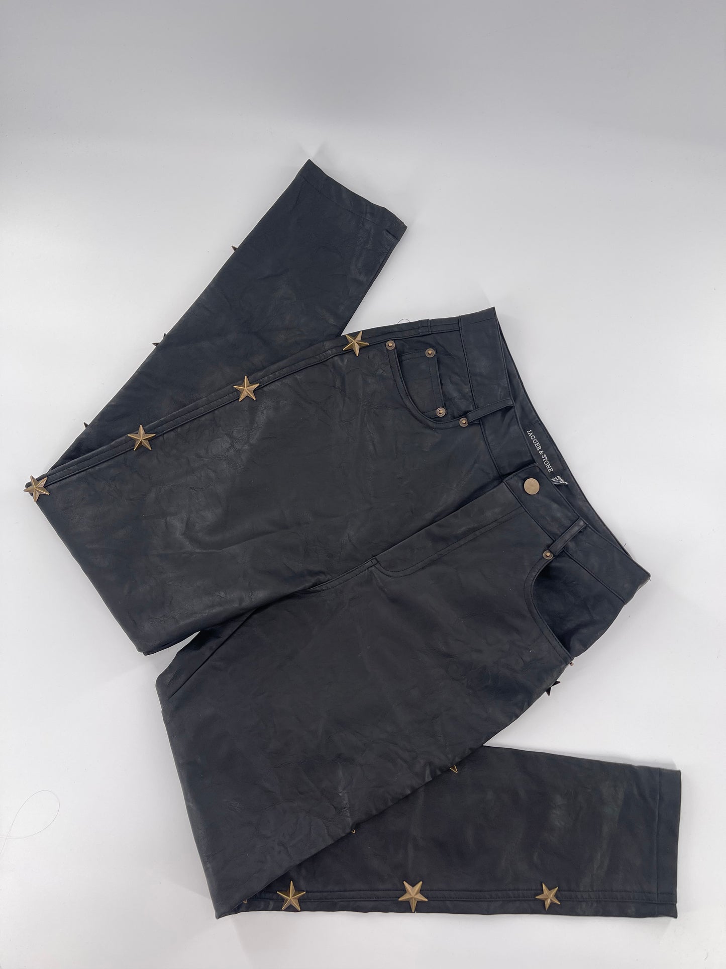 Jagger & Stone Faux Leather Pants with Metal Stars (Sz 6)