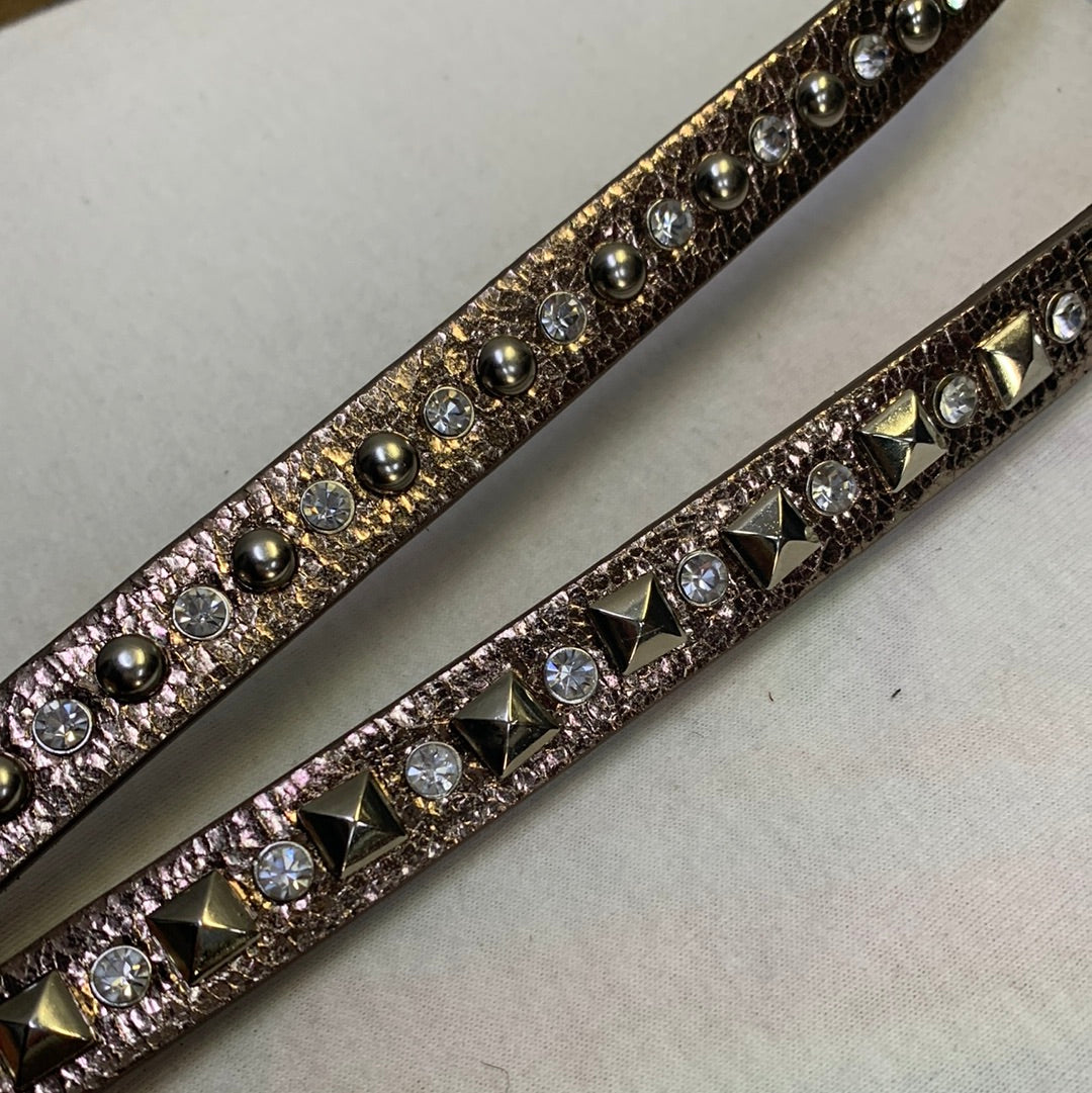 Studded Metallic Texture Belt