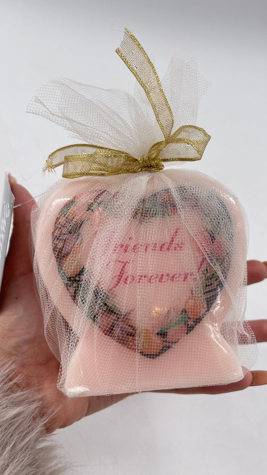 Vintage Friends Forever Heart Candle