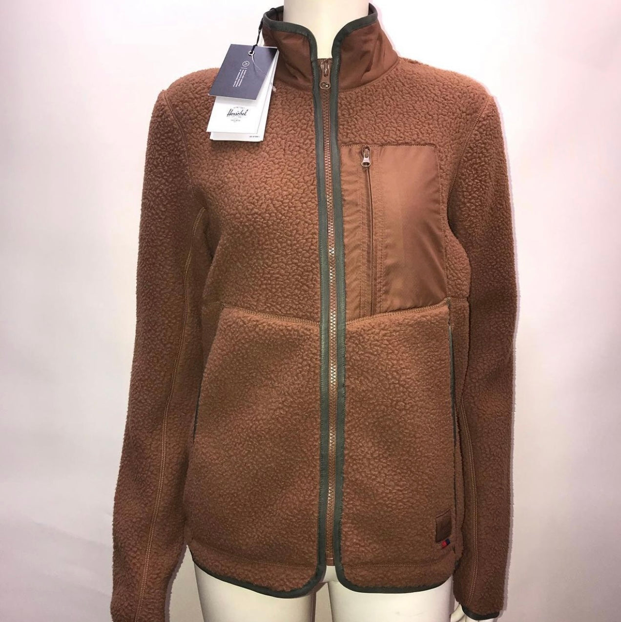 Herschel Fleece Brown Jacket (Size XS)