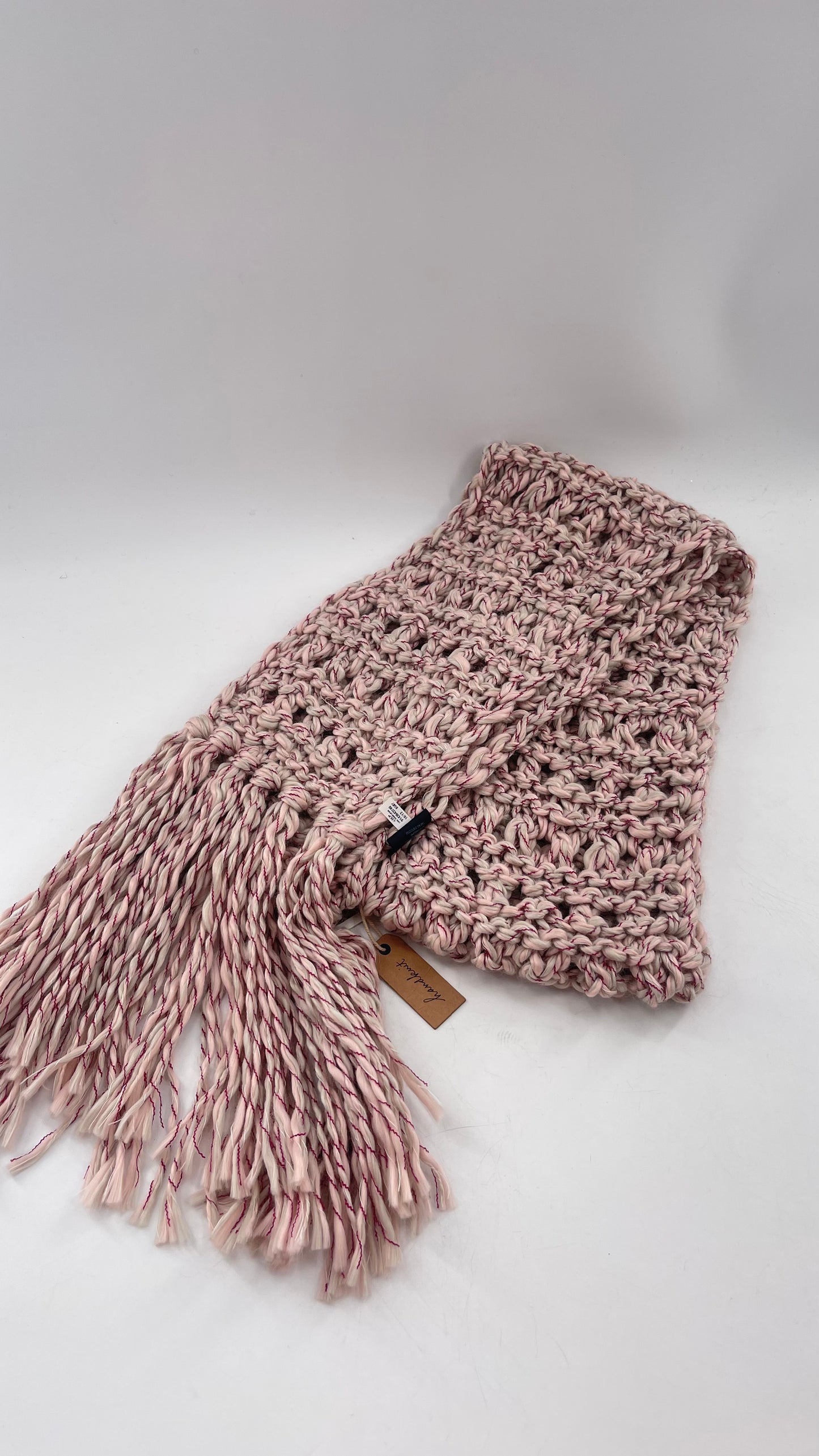 Beige/Pink/Maroon HandKnit Scarf